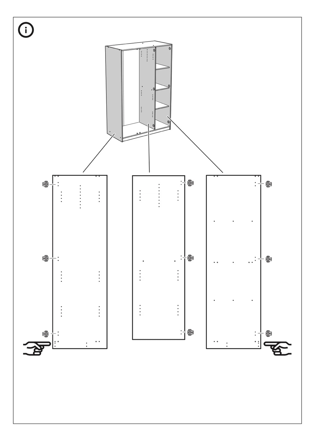 IKEA RAKKESTAD Black-Brown 3-Door Wardrobe Closet Cabinet - photo 5