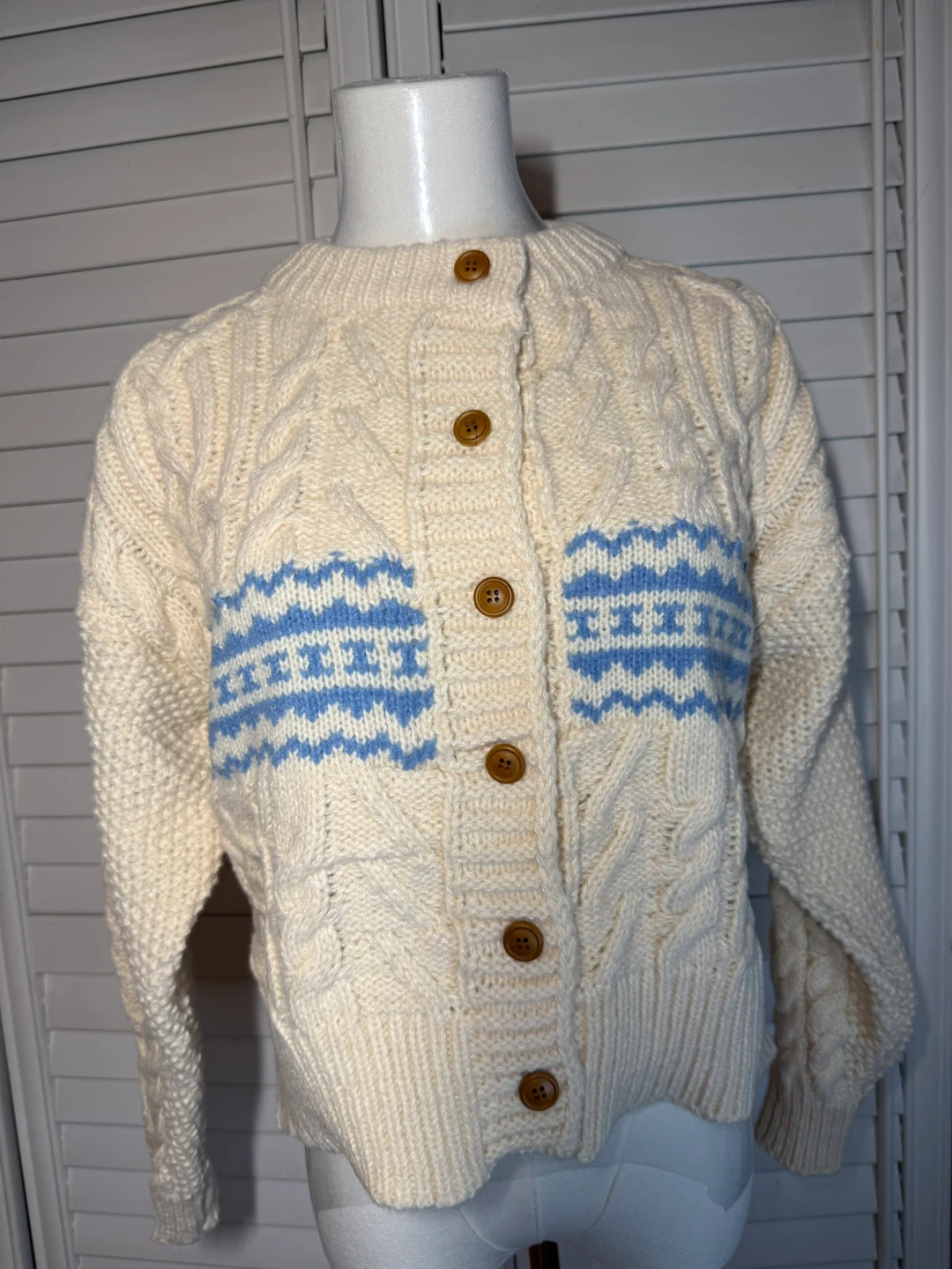 Cream Cable Knit Cardigan - photo 2
