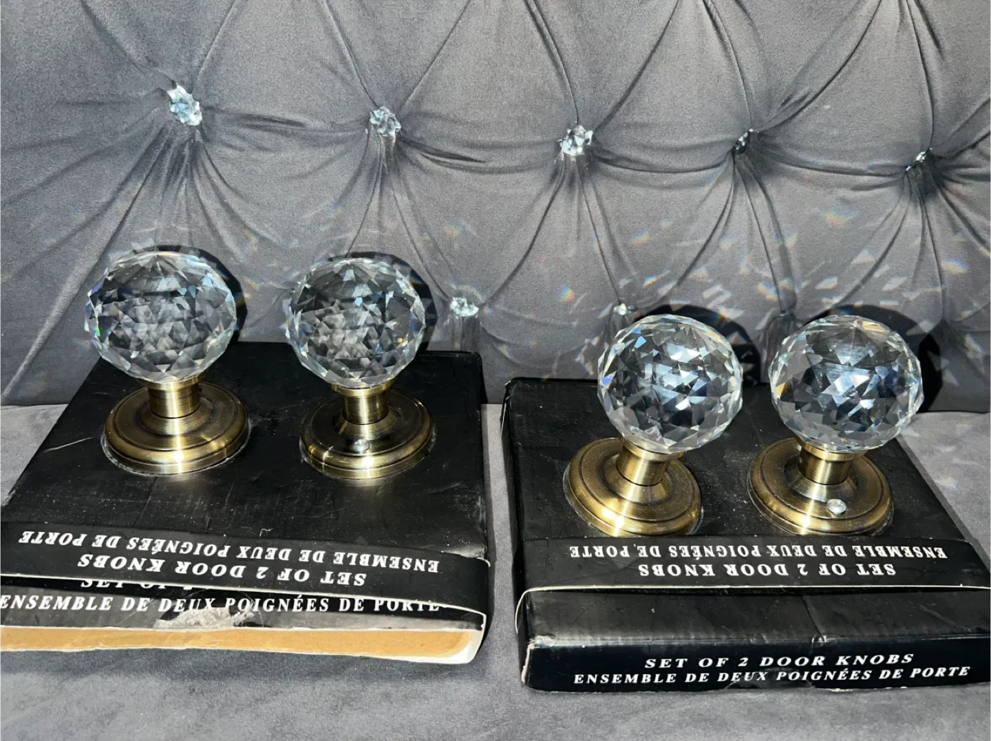 Set of 2 Door Knobs - Crystal image indicator(3)