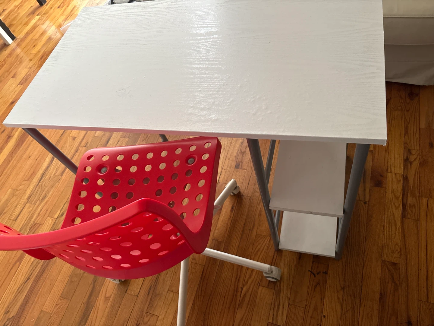 IKEA Red Swivel desk Chair and desk