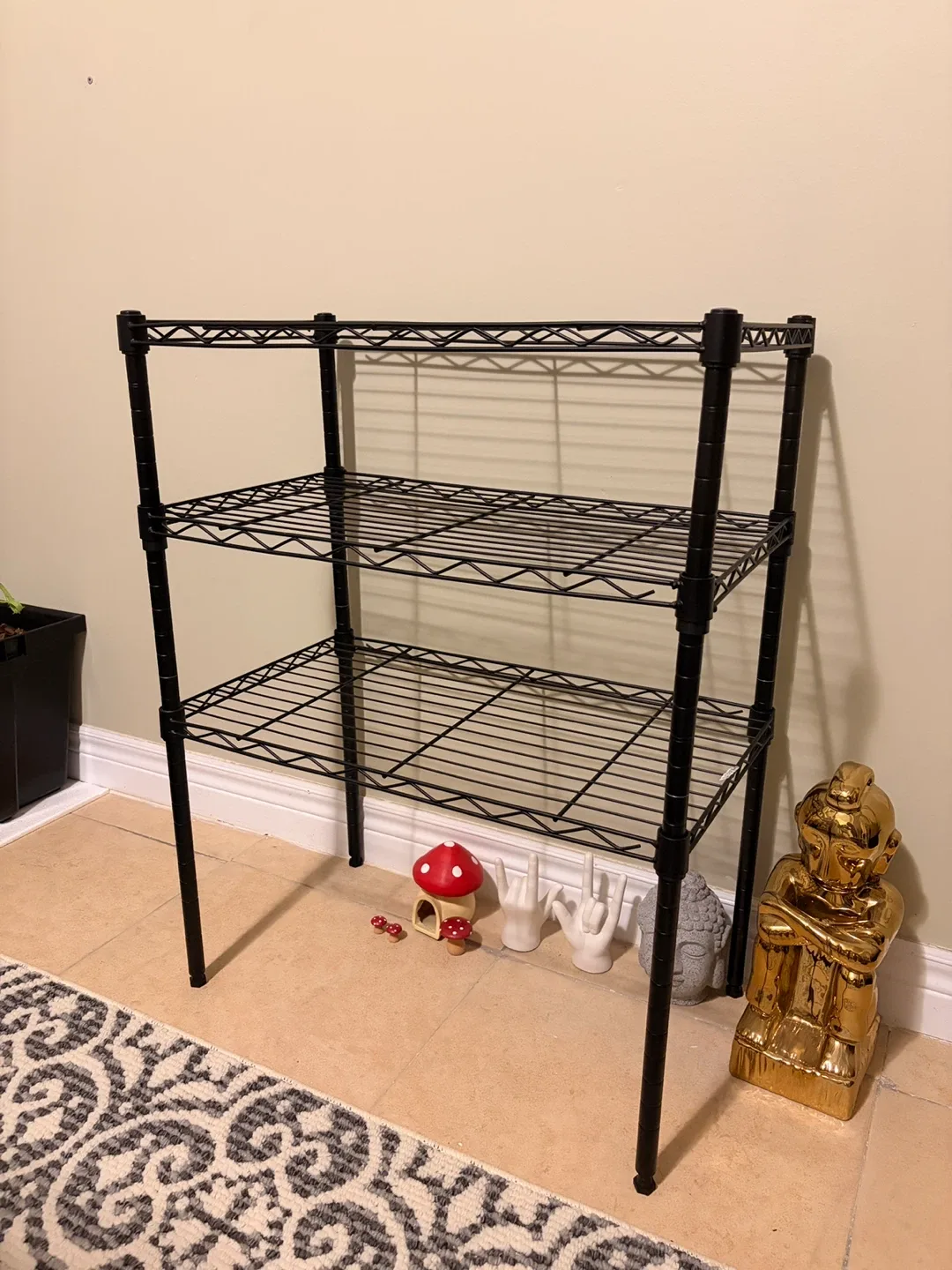 Black Wire metal Shelf Unit - 3 Tier