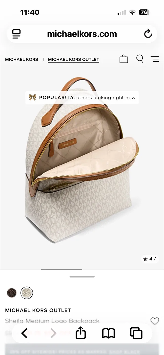 Michael Kors Sheila Medium Logo Backpack