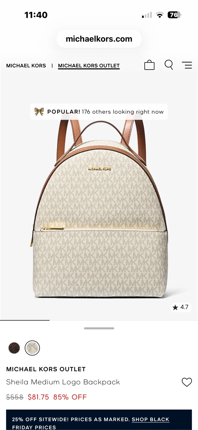 Michael Kors Sheila Medium Logo Backpack - photo 2