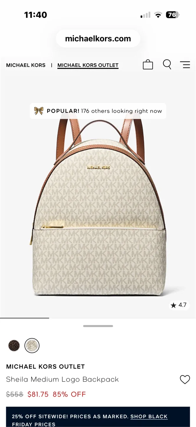 Michael Kors Sheila Medium Logo Backpack image indicator(2)
