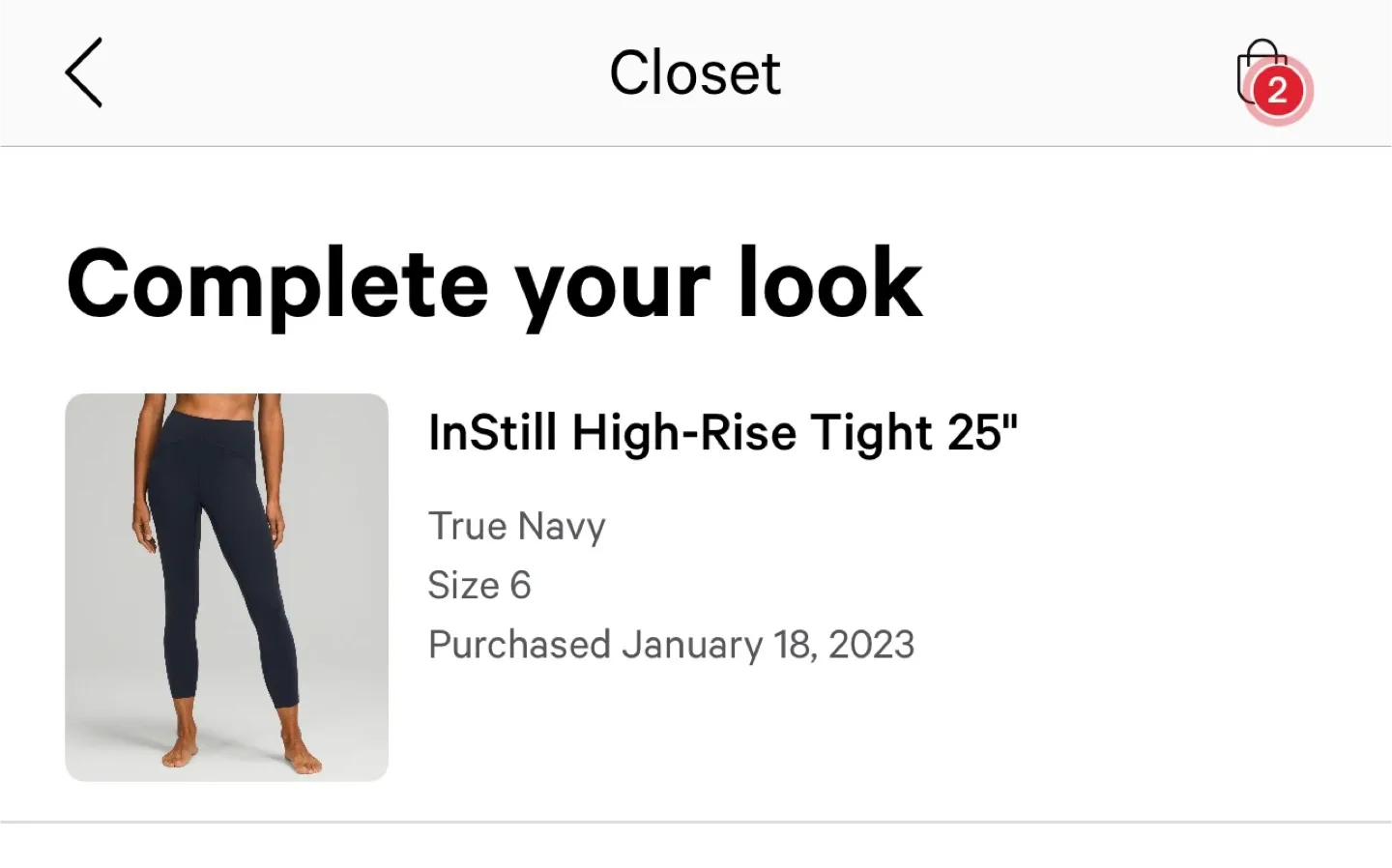Lululemon InStill High-Rise Tight 25" - Size 6 image indicator(5)