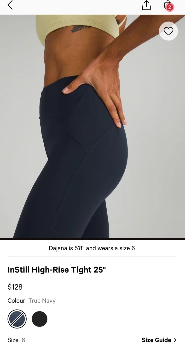 Lululemon InStill High-Rise Tight 25" - Size 6 image indicator(9)