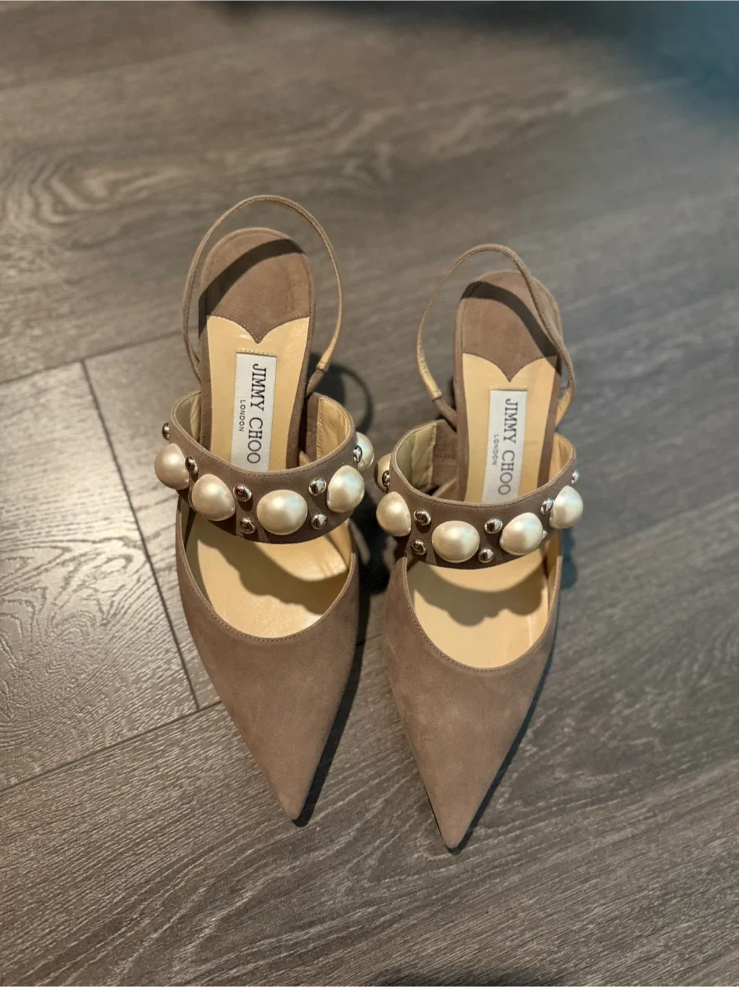 Jimmy Choo Suede Slingback Heels Size 38 image indicator(6)