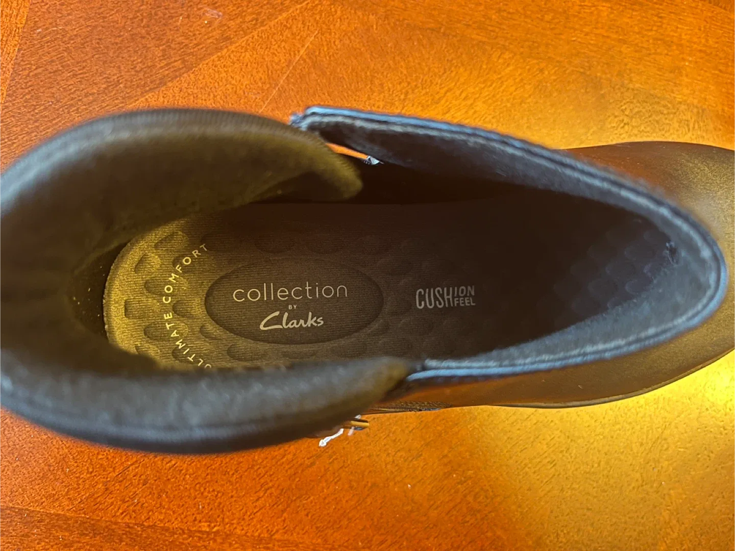 Clarks women’s size 8 black ankle boots, new in box image indicator(9)