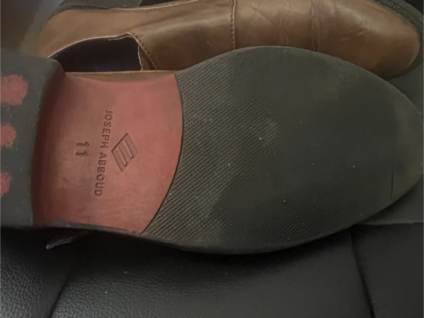 Joseph Abboud Brown Leather Double Monk Strap Shoes - Size 11 M image indicator(4)