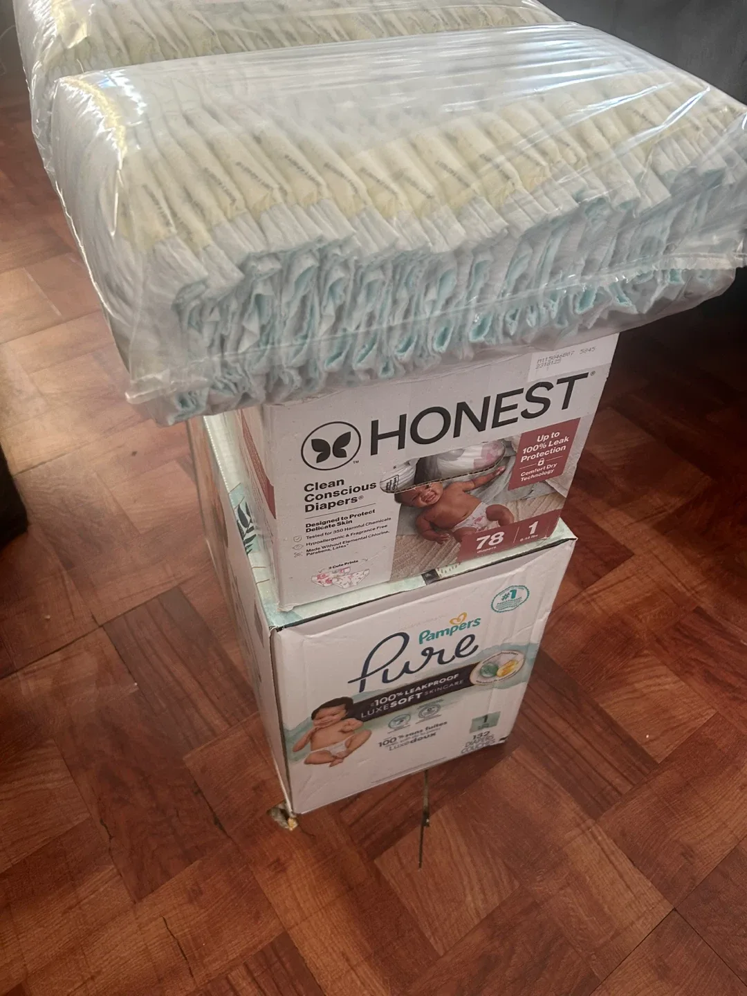 Honest & Pampers Pure Diapers, Size 1