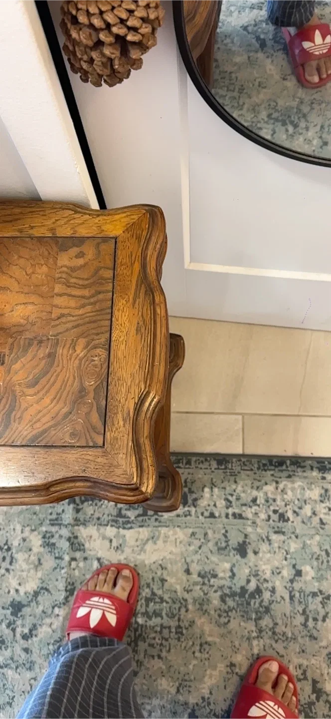 Rattan Style Vintage Wood Console Table image indicator(5)