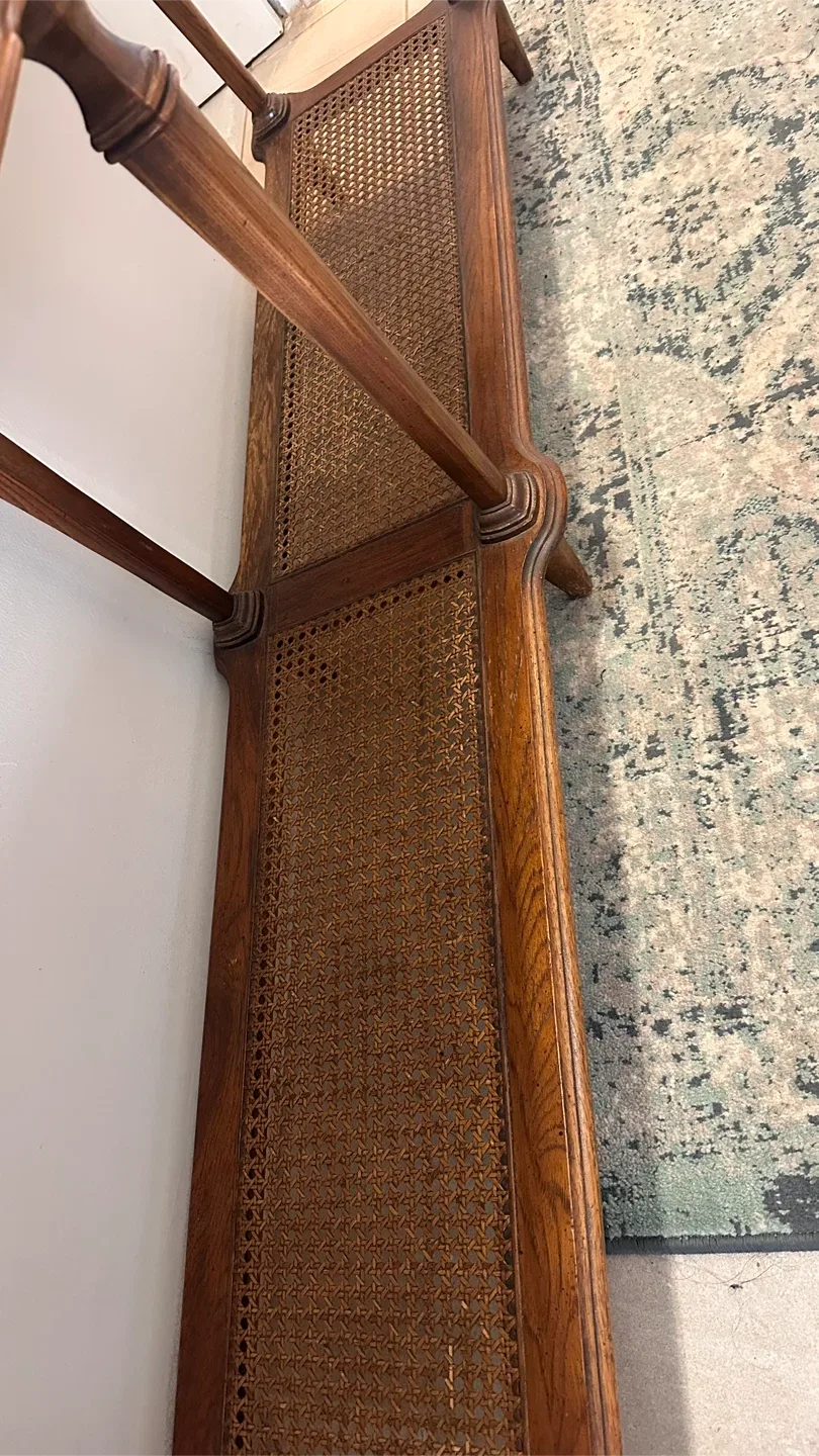 Rattan Style Vintage Wood Console Table image indicator(2)