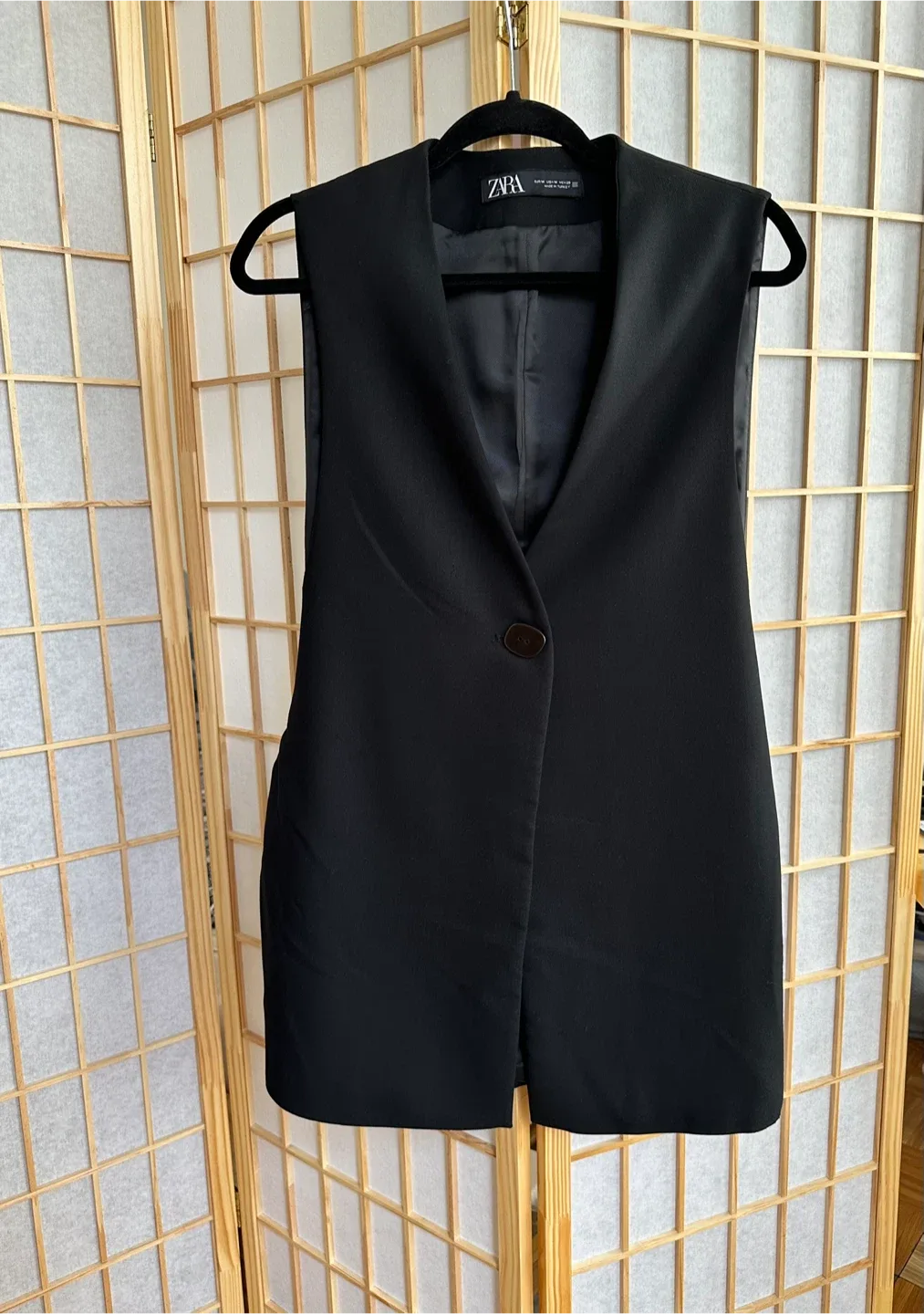 Zara Black Sleeveless Blazer Vest - Size M