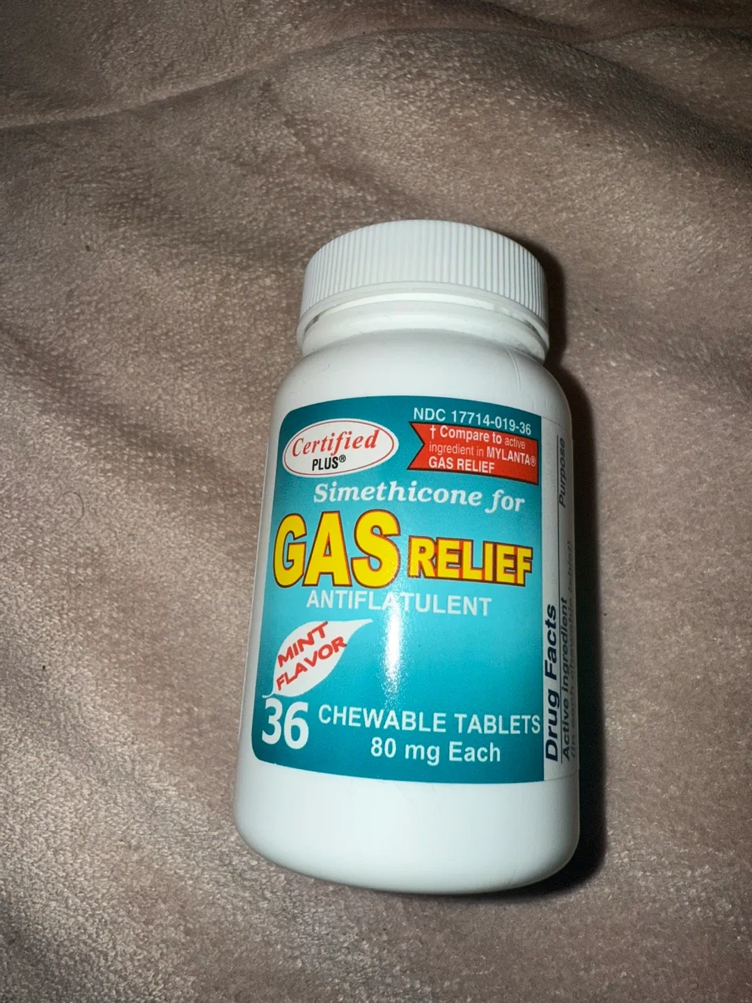 Certified Plus Gas Relief - 36 Chewable Tablets