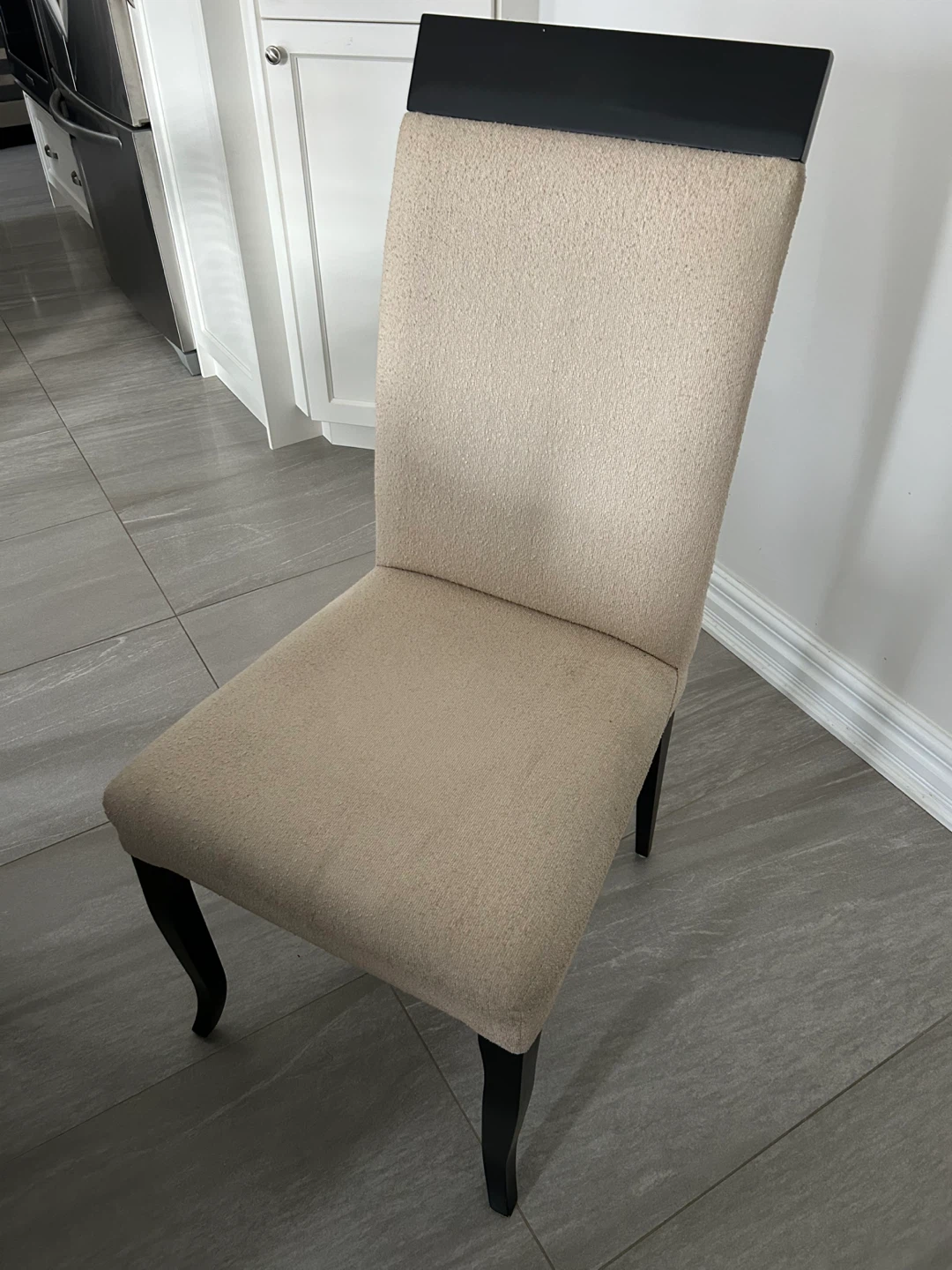 Dining Room Chair - Beige Fabric Seat - photo 2