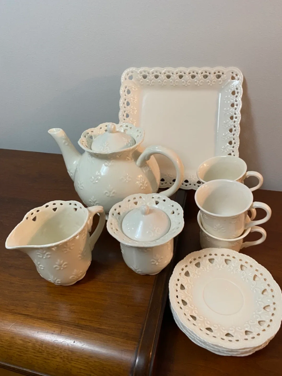 Skye McGee ‘Cream Lace’ Tea Set
