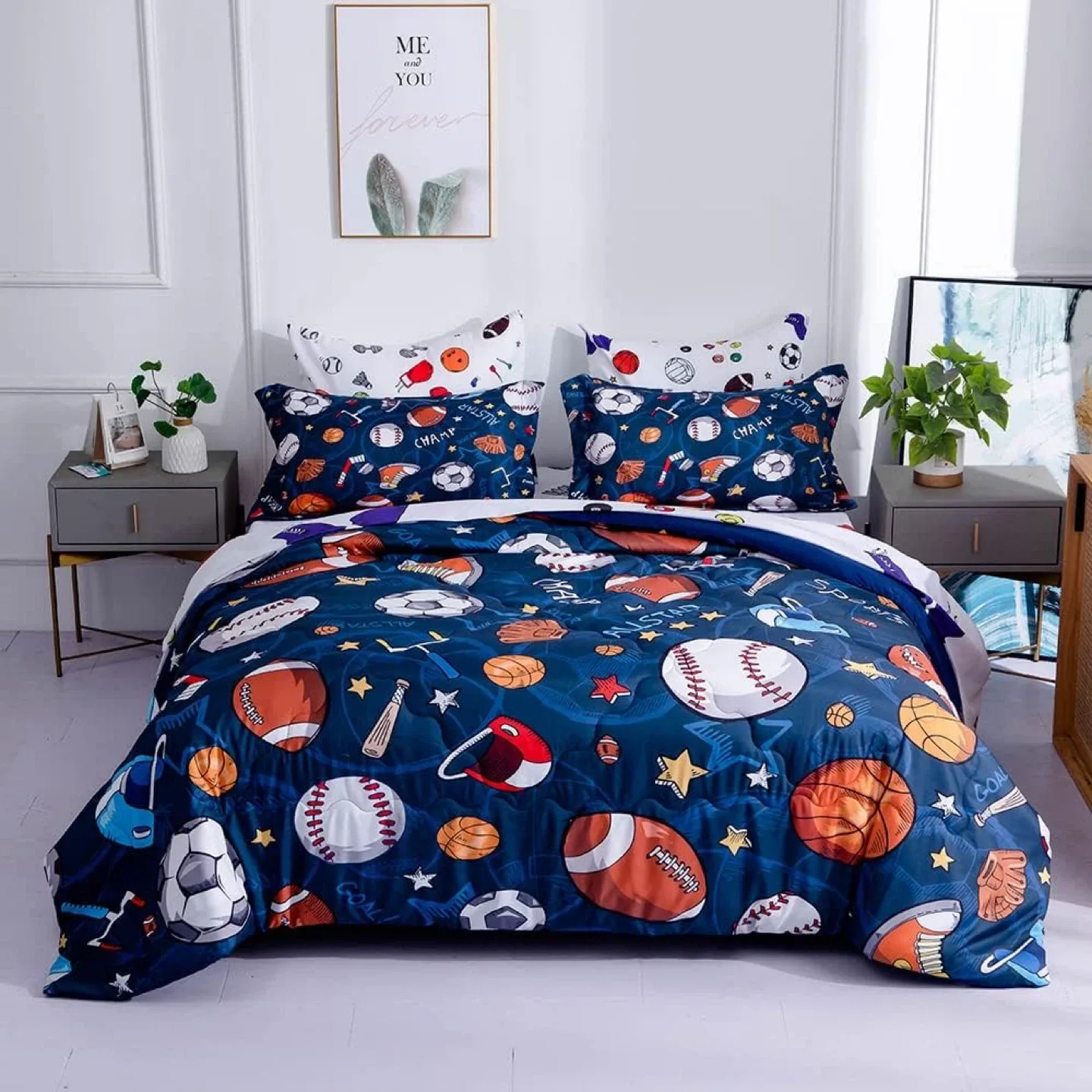 Sports Theme Bedding Set twin size
