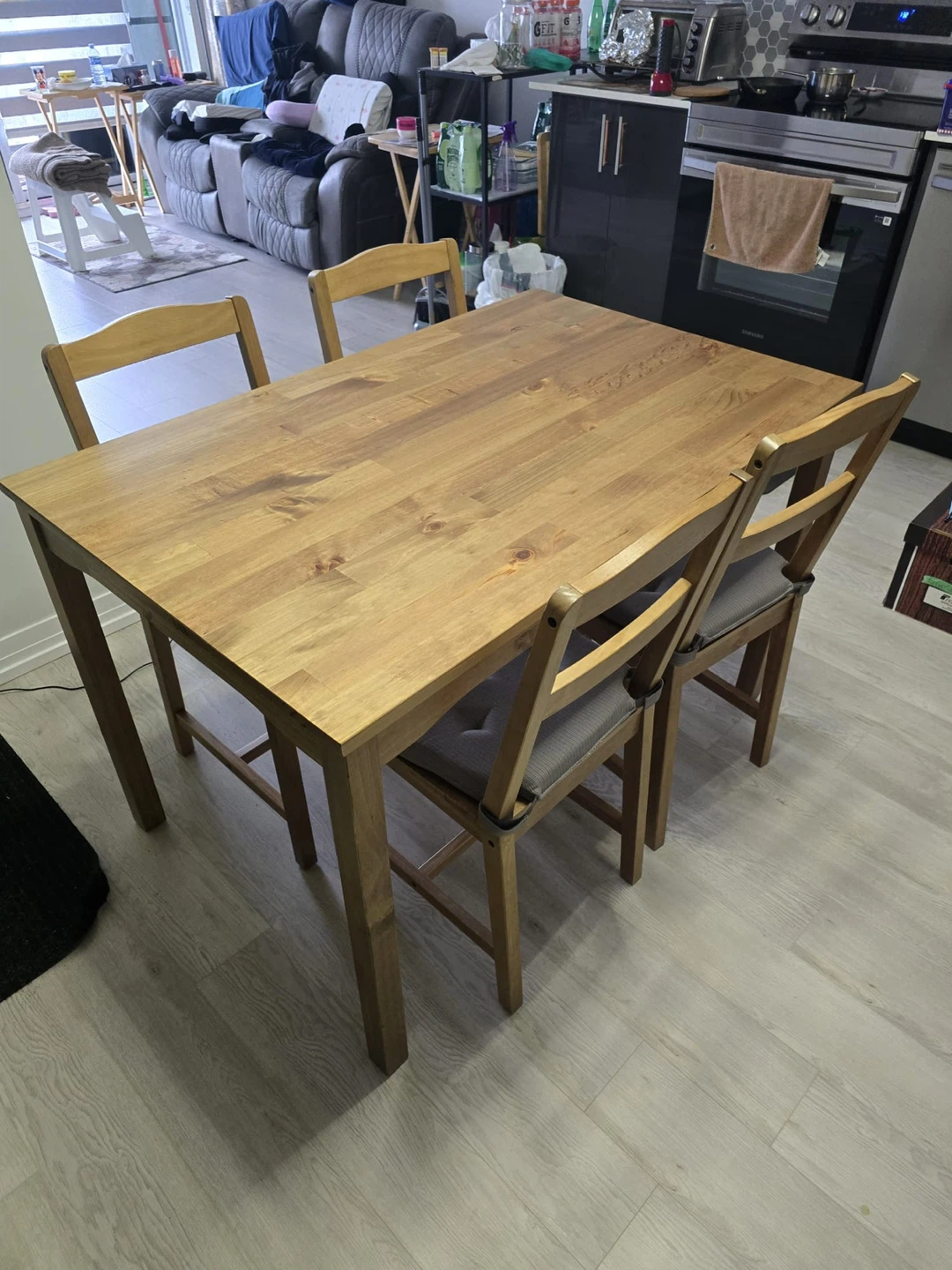 Wood Dining Table with 4 Chairs - photo 3