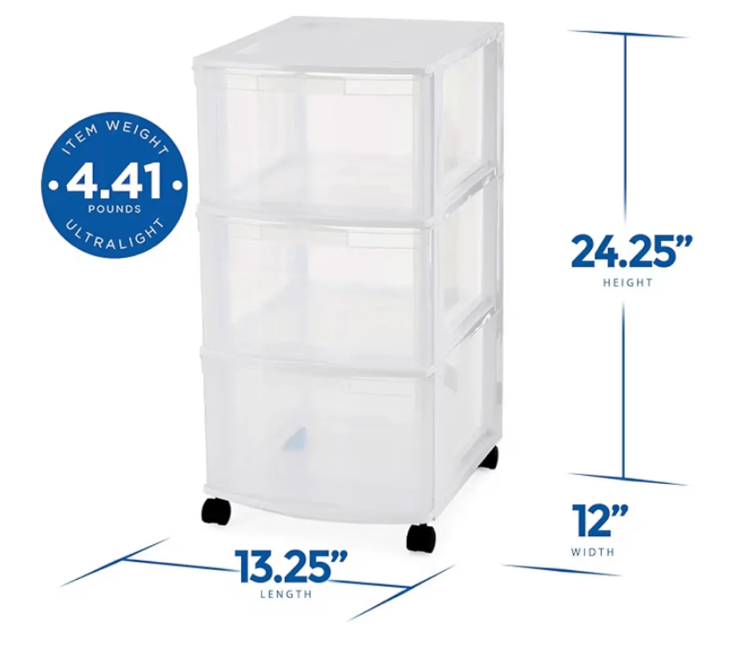 Gracious Living 3-Drawer Storage Cart image indicator(2)
