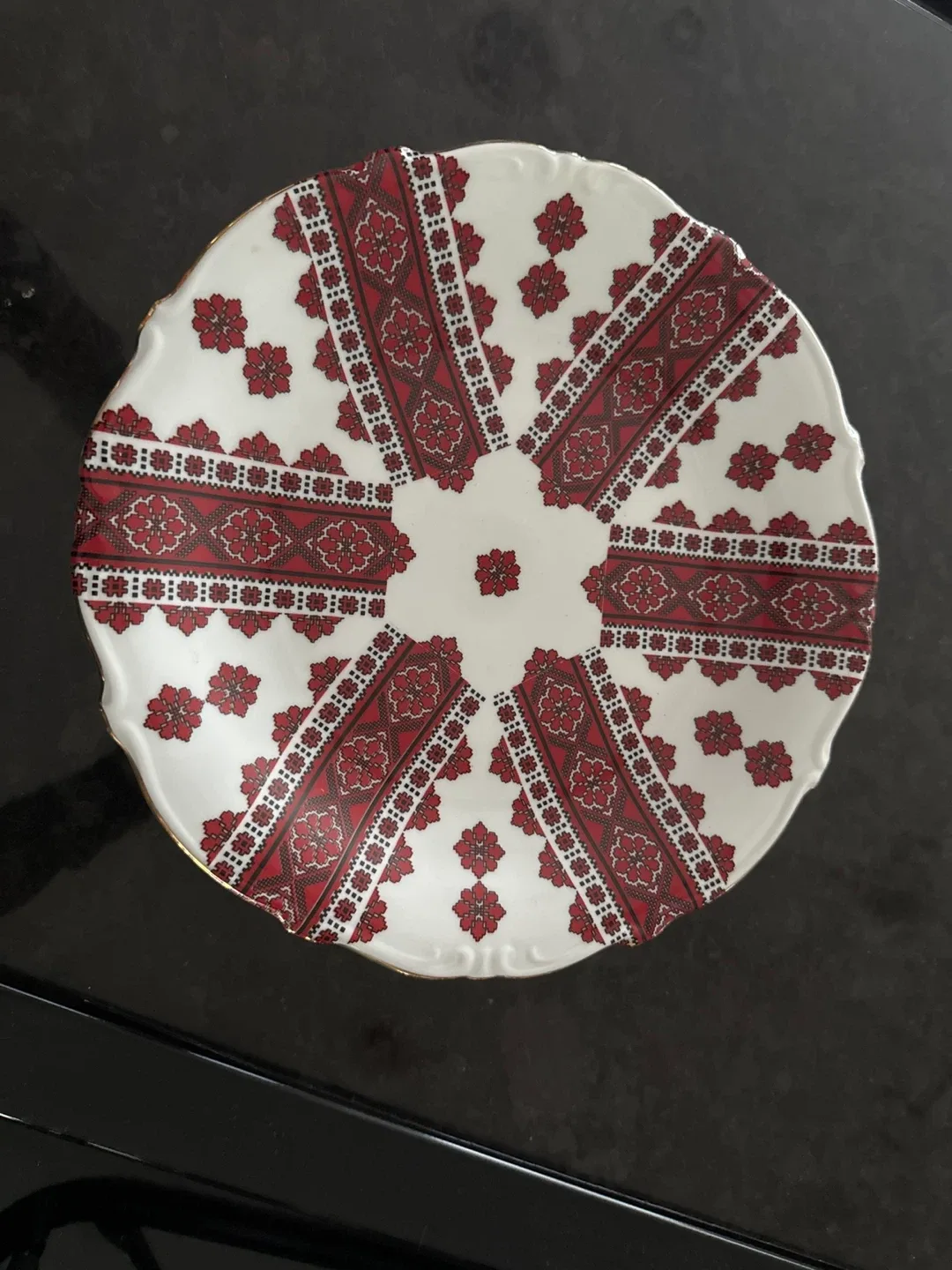 Vintage Pedestal Cake Plate 11 inches wide 4 high image indicator(2)