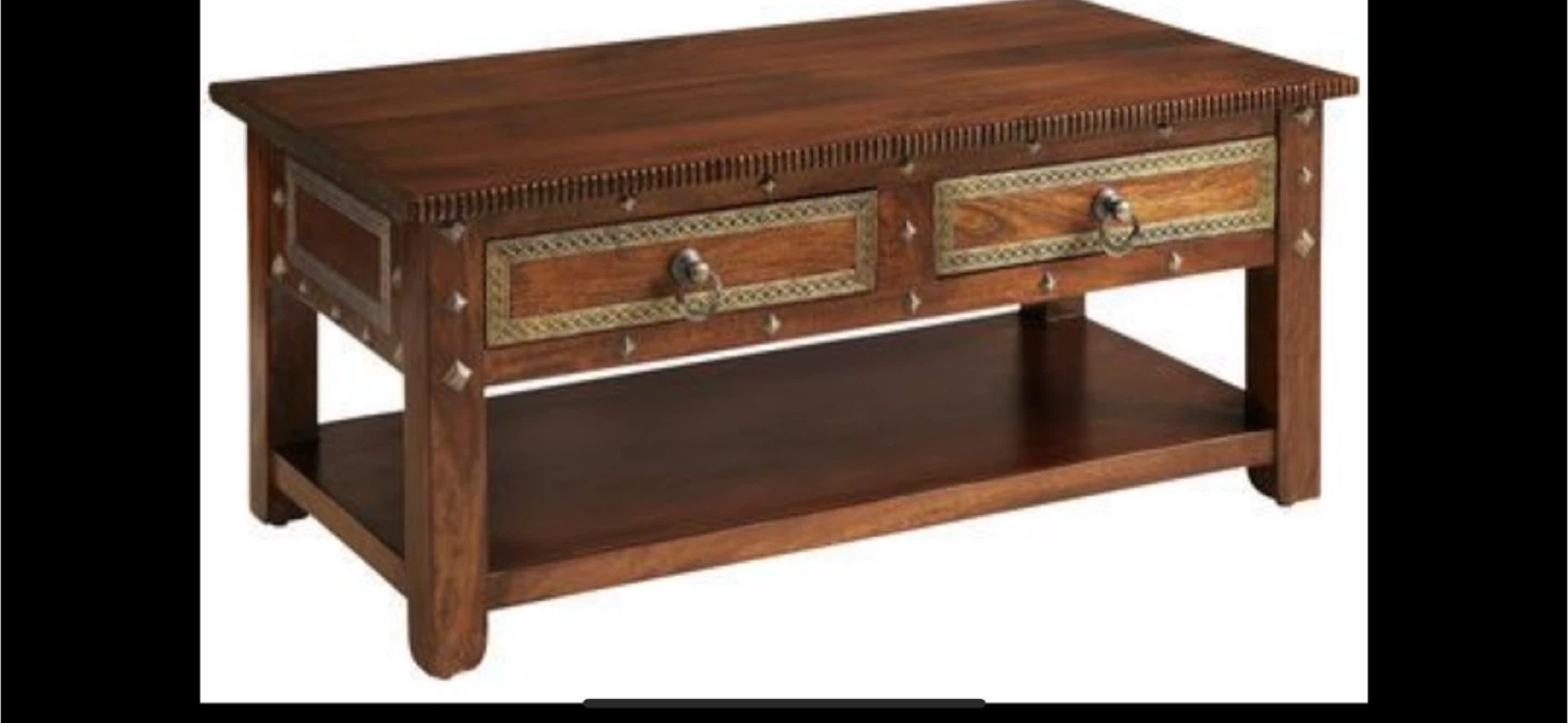 Wooden Coffee Table with Drawers