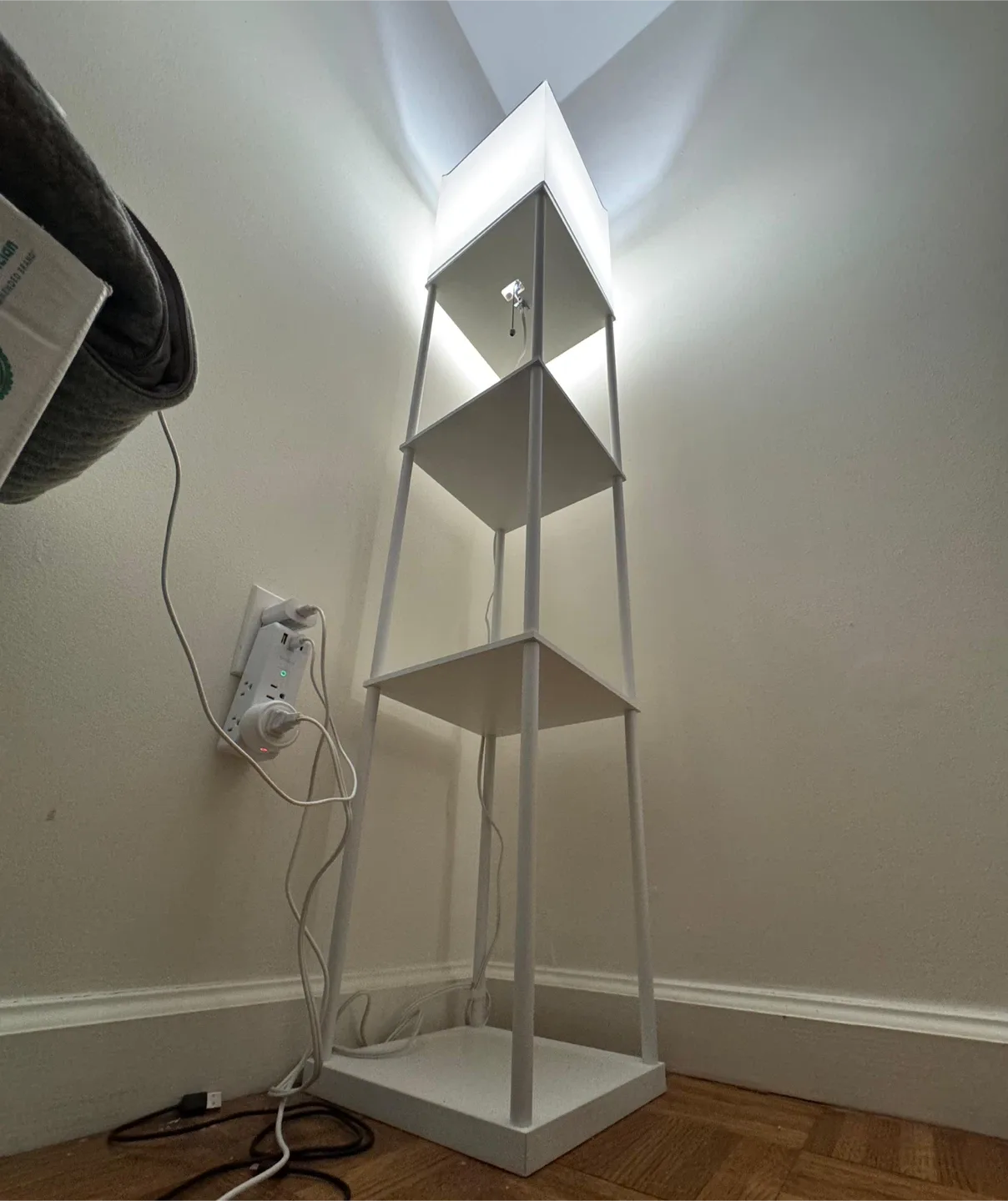 White Shelf Floor Lamp