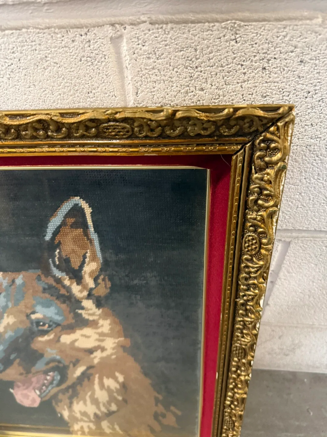 Vintage Needlepoint.  German Shepard image indicator(2)