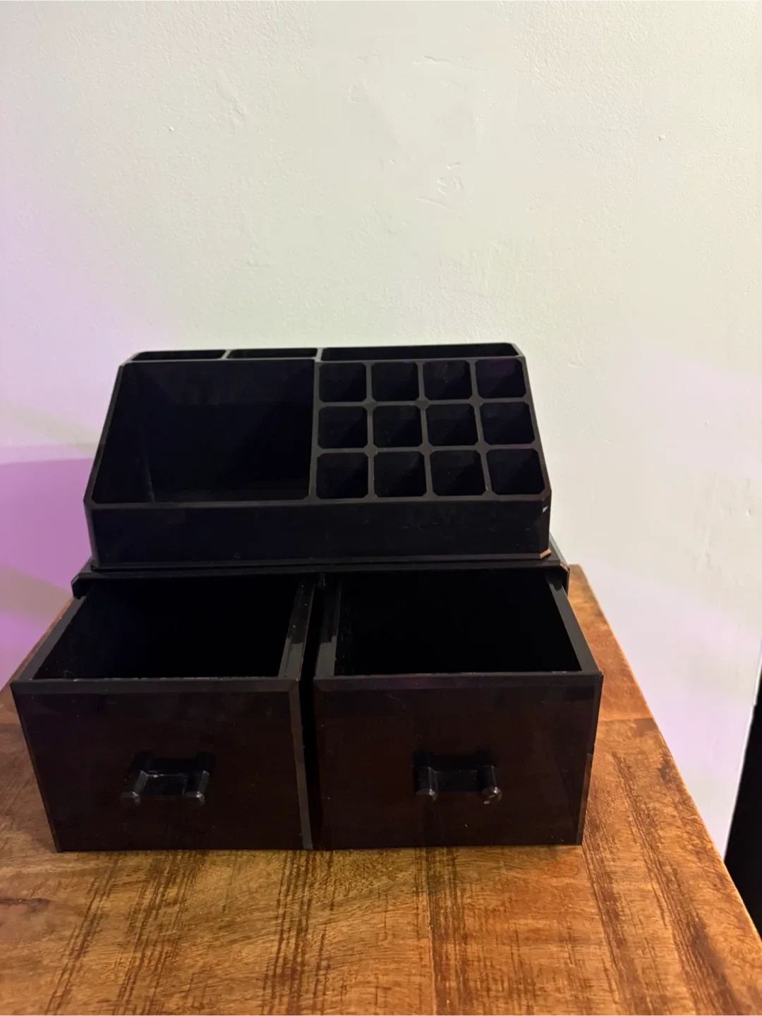 Black Makeup Organizer with Drawers image indicator(2)