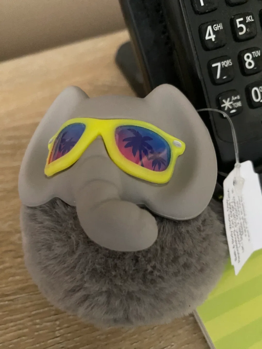 Bath and body Elephant Furry sanitizer holder with Sunglasses