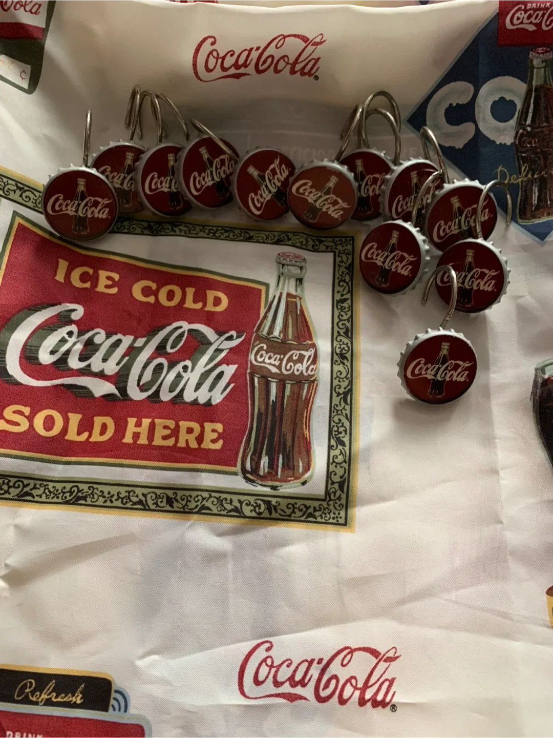 Coca-Cola Shower Curtain with Hooks image indicator(2)