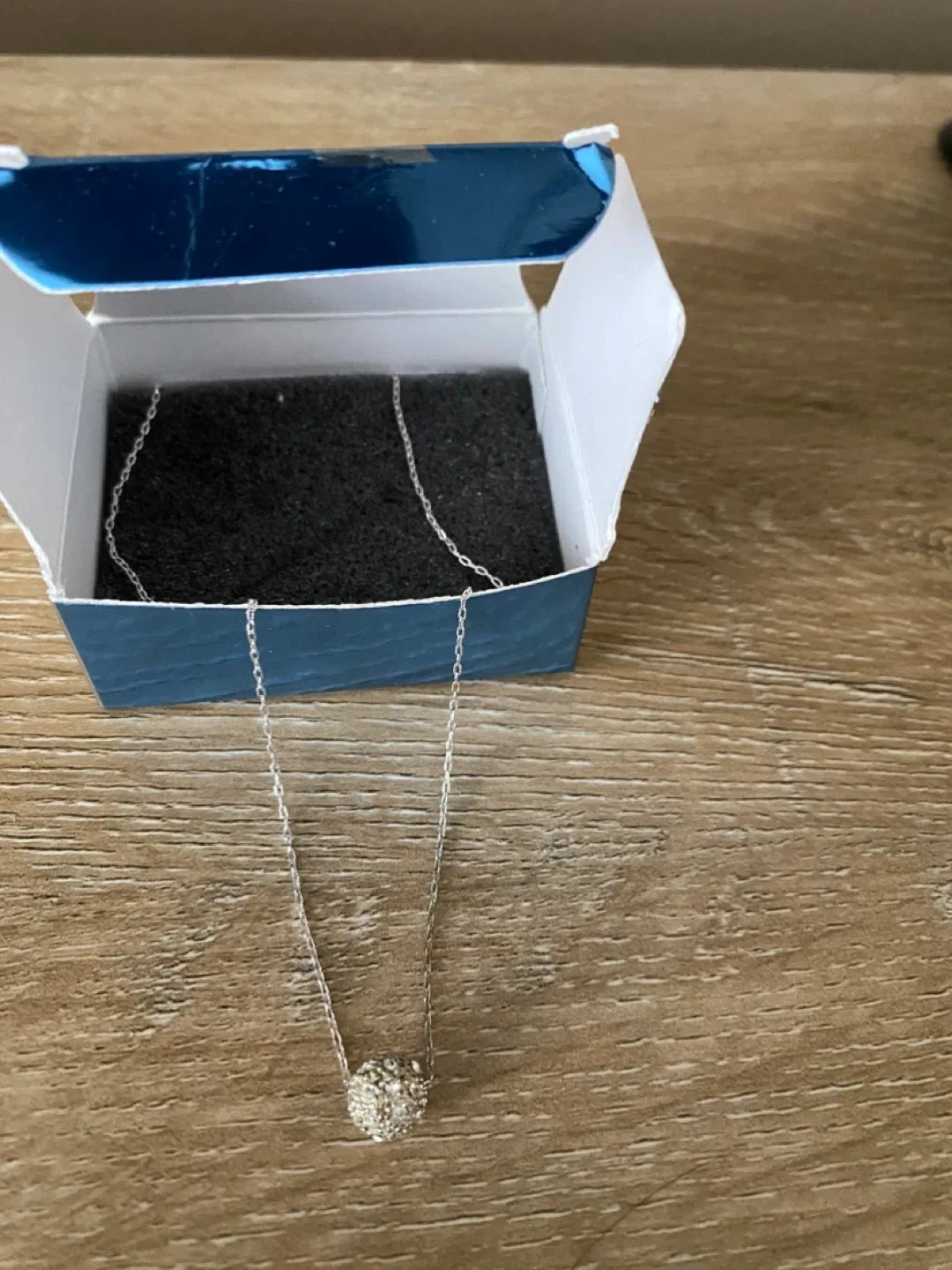 Avon Silver Necklace 18” with Sparkly Pendant