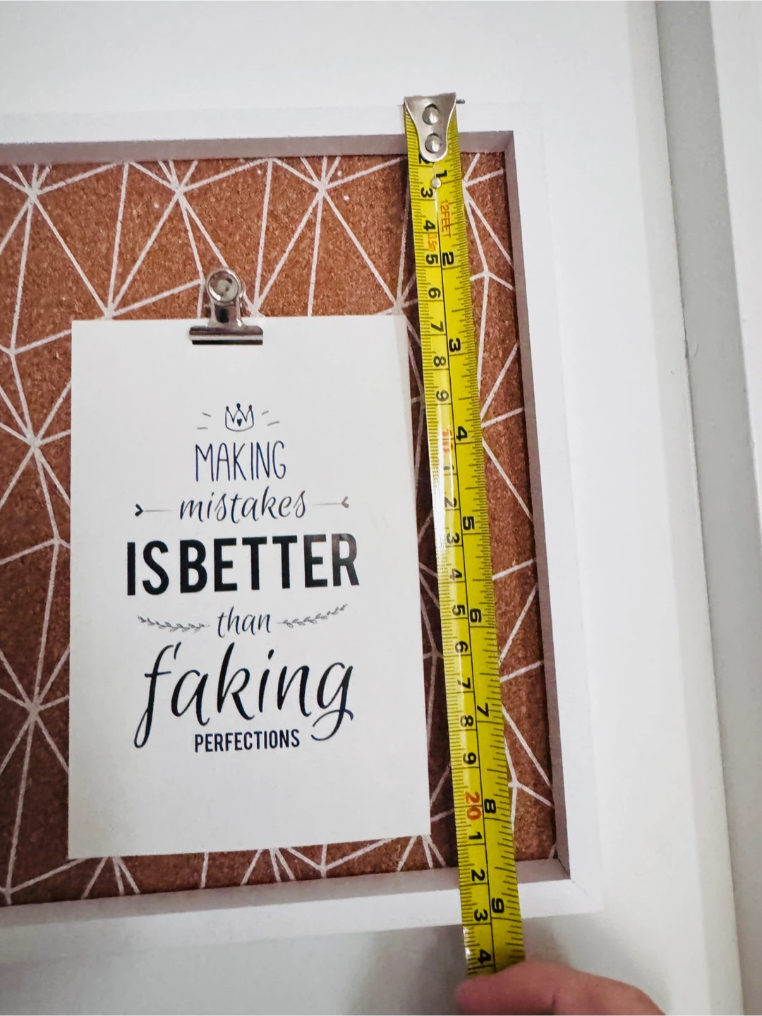 White Framed Cork Board with Motivational Prints - photo 3