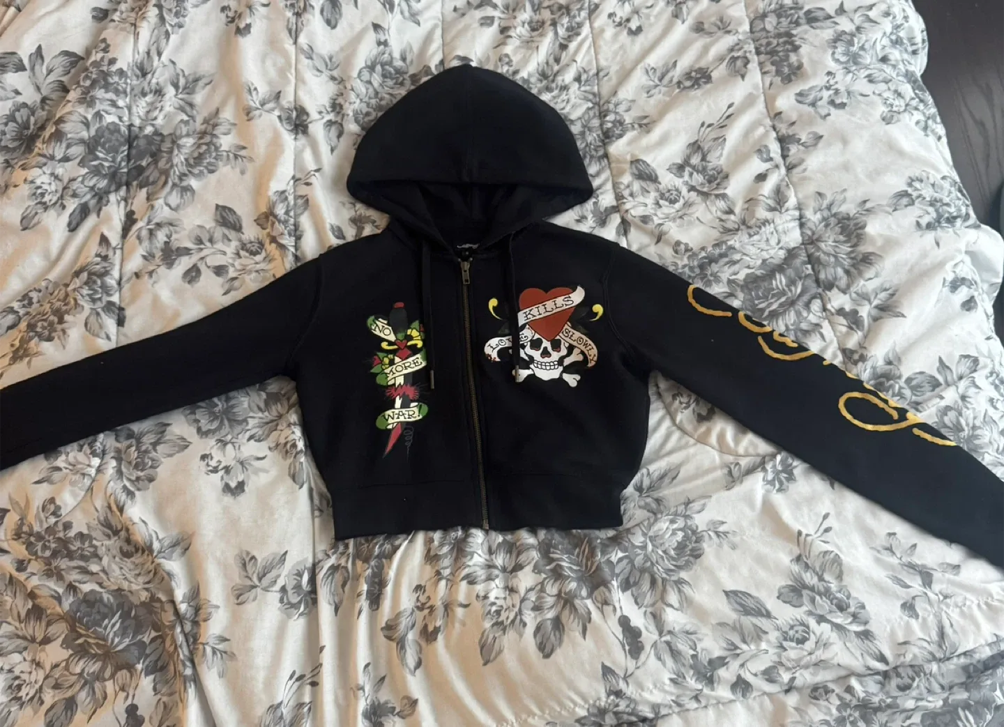 Ed Hardy Black Zip-Up Hoodie