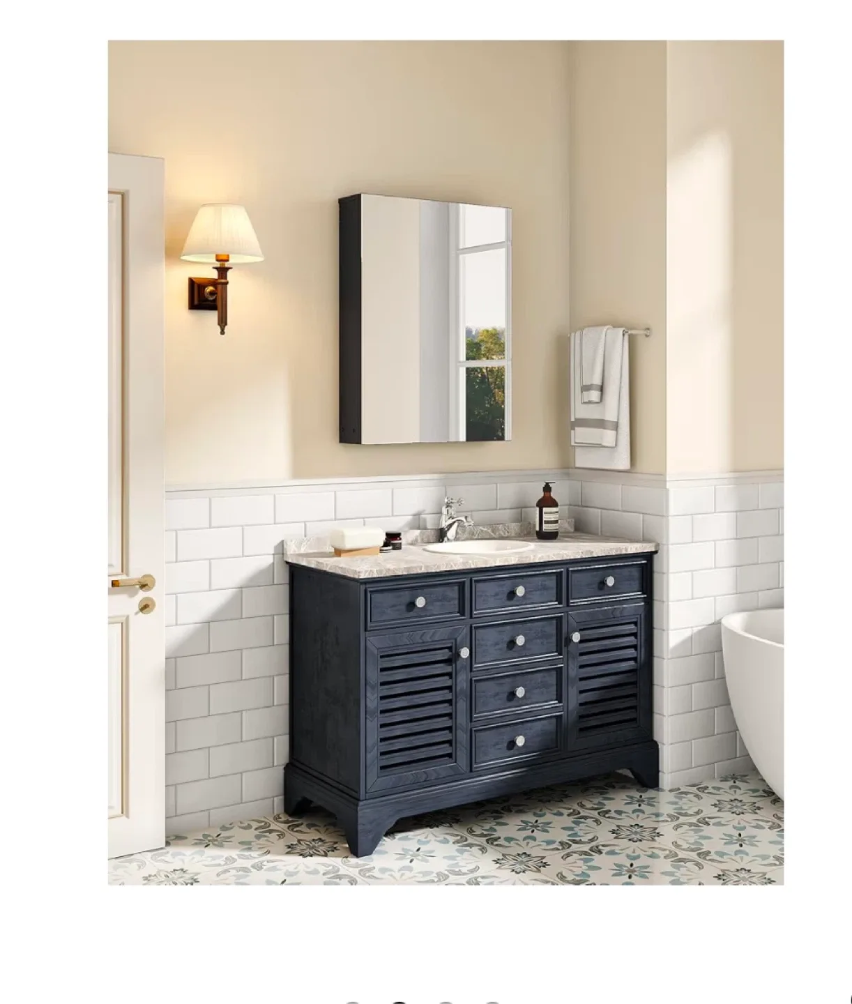 Grey Bathroom Mirror Cabinet - 17.7" x 23.6" image indicator(6)