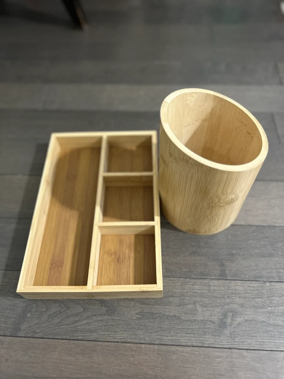 Bamboo Desk Organizer Set