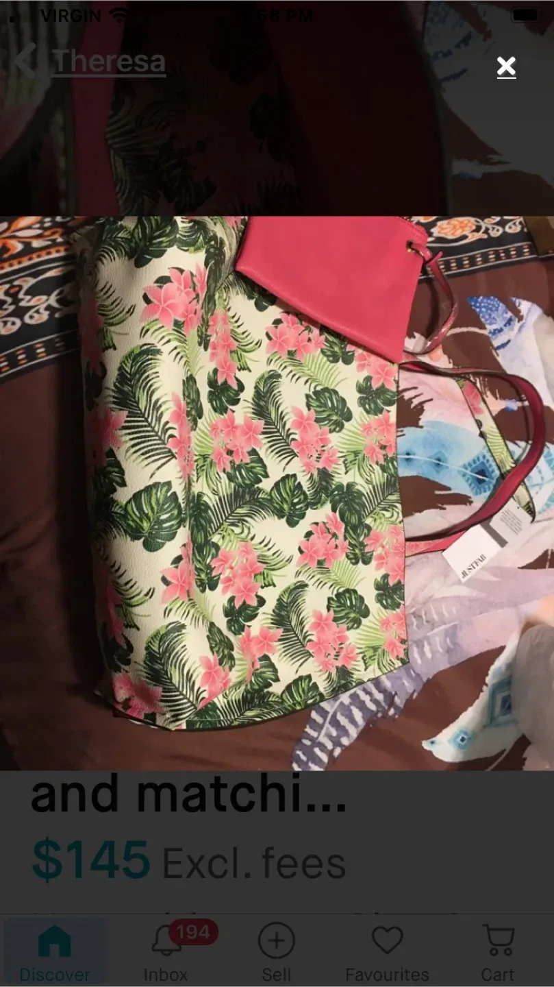 Downeast Tropical Leaf and pink flowers,  Sandals - Size 7 image indicator(5)