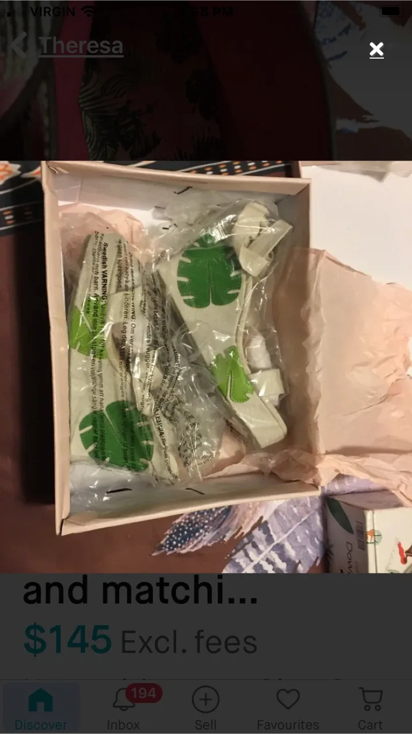 Downeast Tropical Leaf and pink flowers,  Sandals - Size 7 image indicator(3)