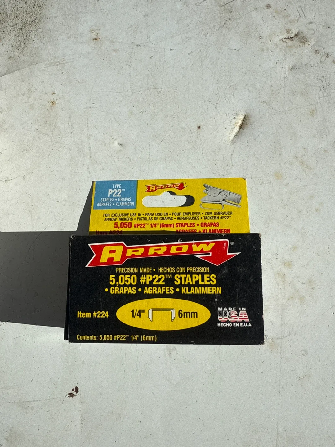 Arrow P22 Staples 1/4" 6mm 5,050 Count