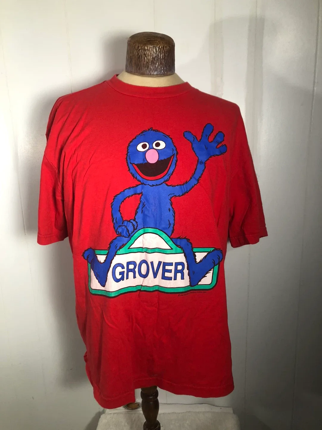 Vintage Red Sesame Street Grover Shirt. Size: one size.