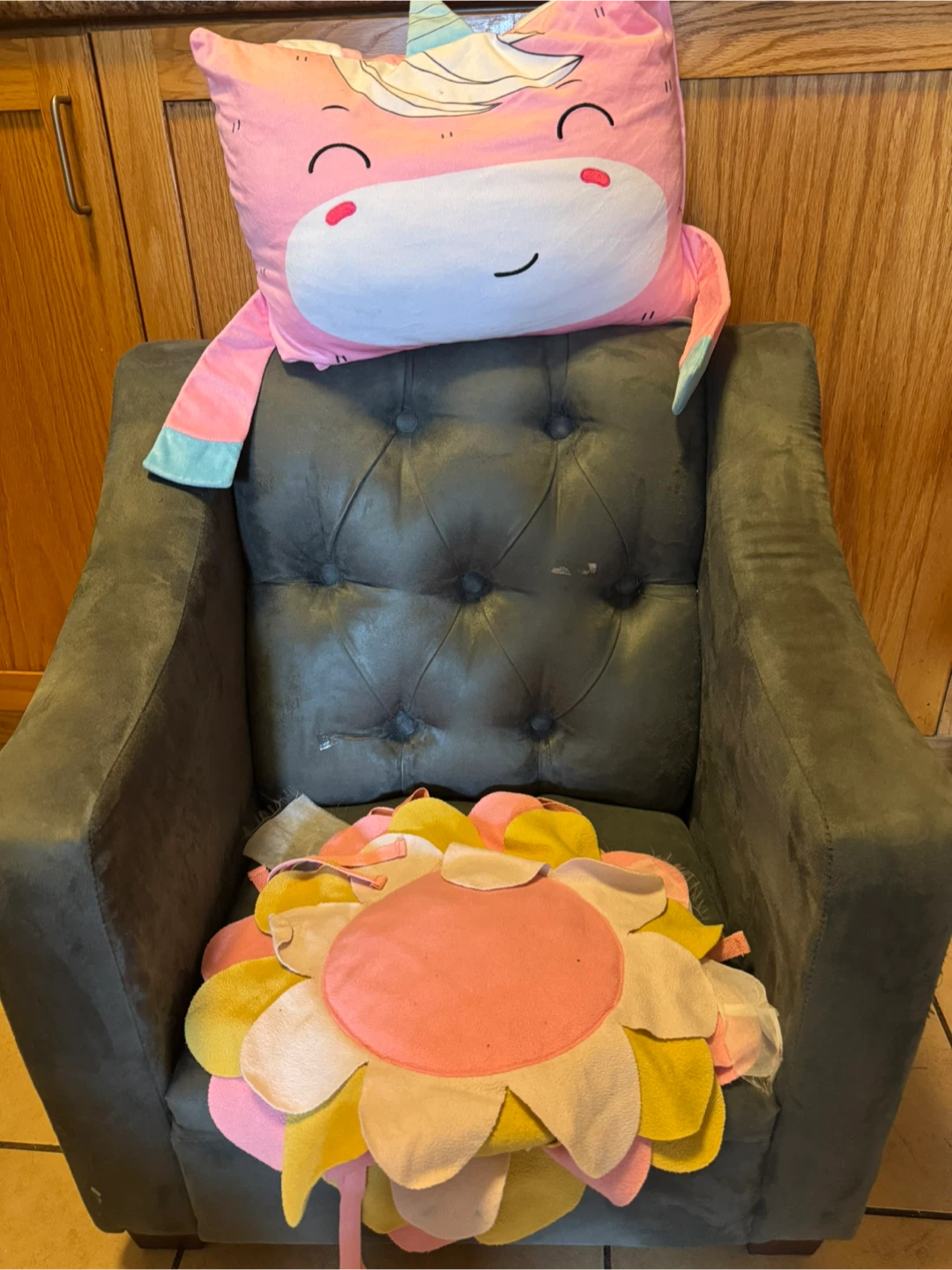Grey Upholstered Armchair