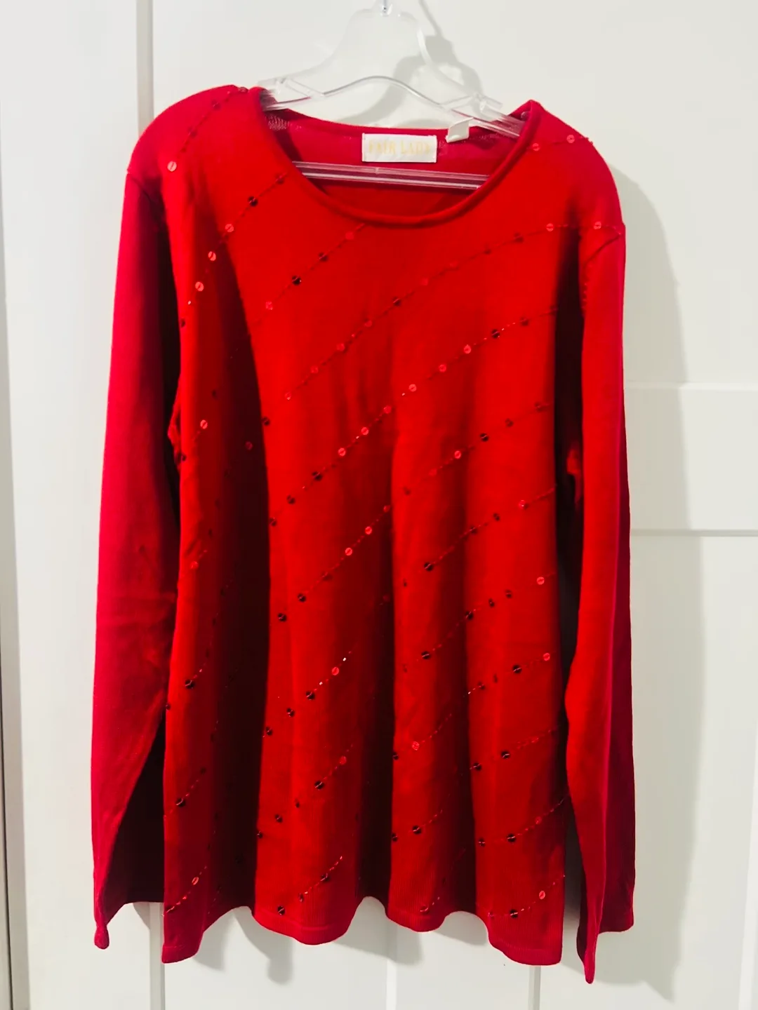 Alfred Dunner Red Long Sleeve Top