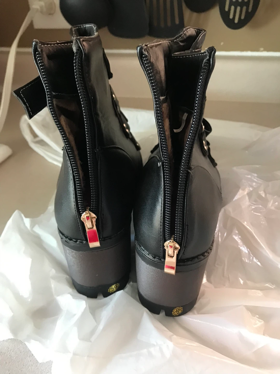 Black Ankle Boots with Buckle Detail - photo 2