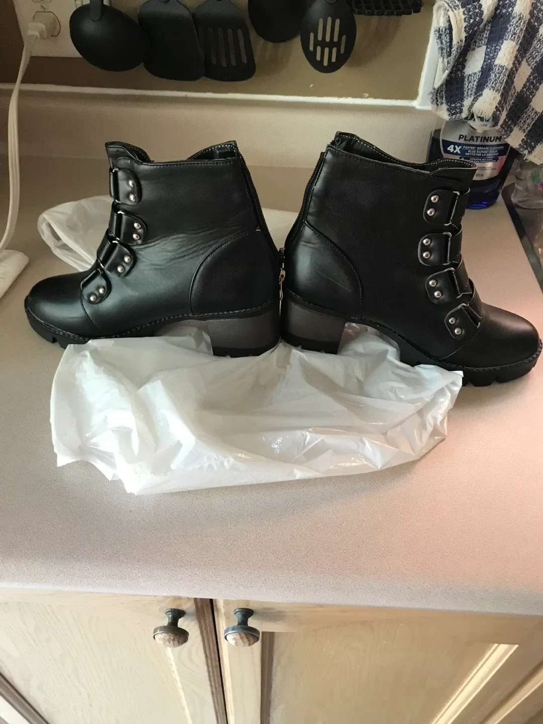 Black Ankle Boots with Buckle Detail image indicator(4)