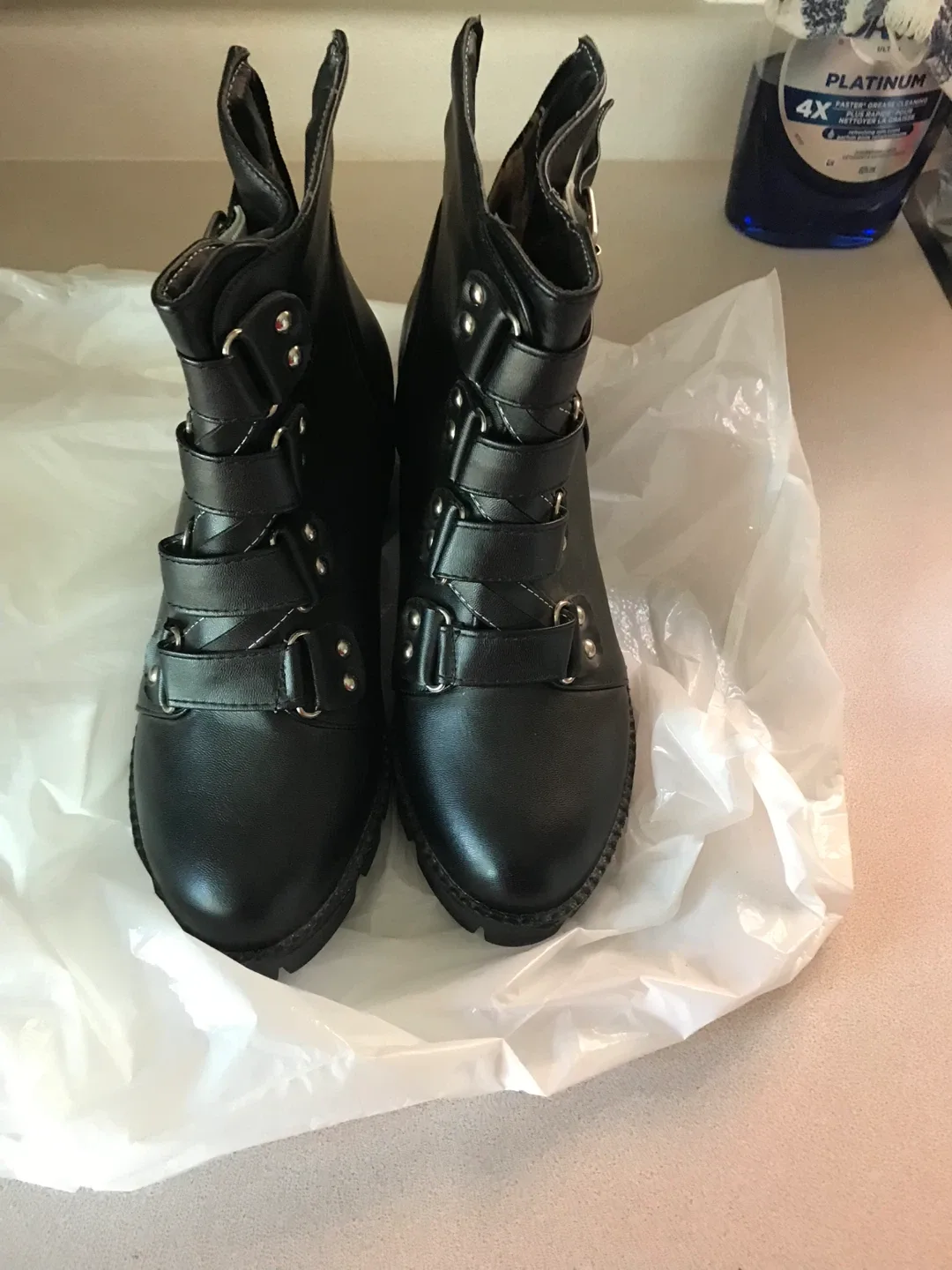 Black Ankle Boots with Buckle Detail image indicator(3)