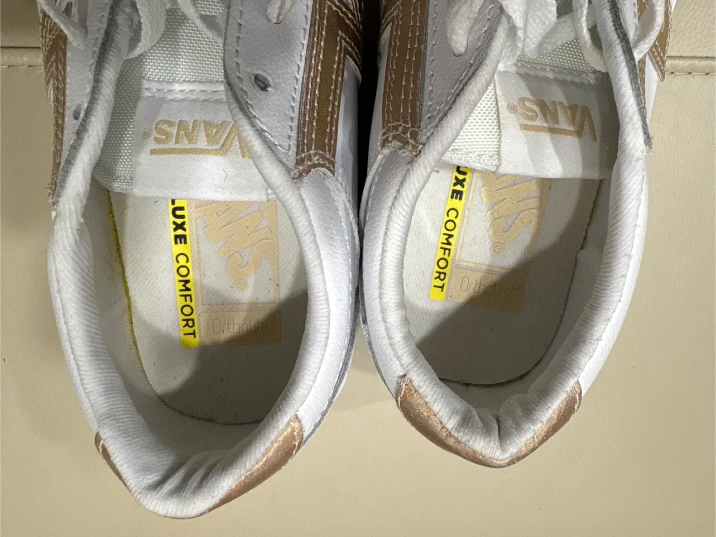 Vans White/Rose Gold Sneakers - Size 7 image indicator(2)