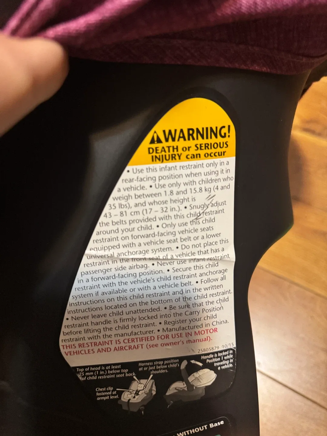 Evenflo LiteMax 35 Infant Car Seat with the base image indicator(3)