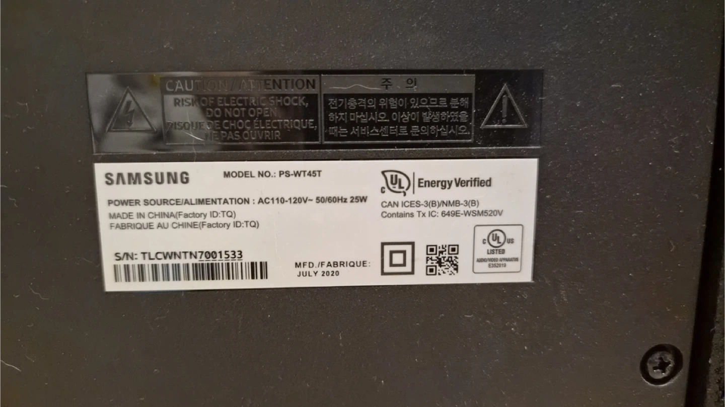 Samsung HW‑T450 Soundbar + Subwoofer
