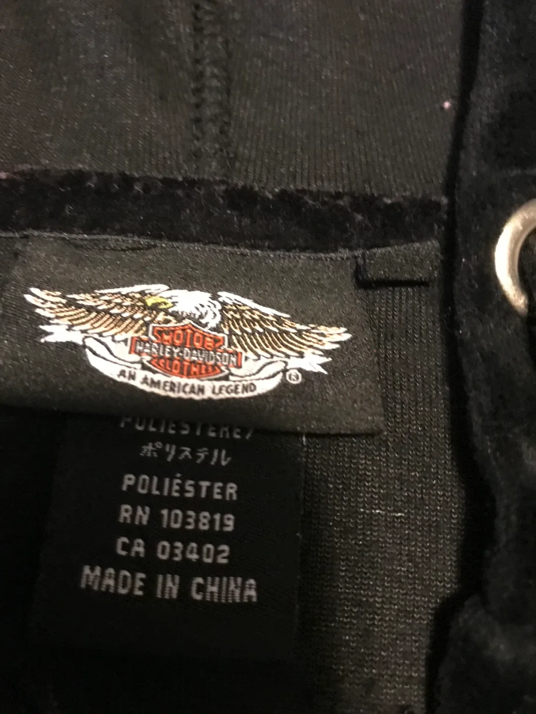 Harley-Davidson Black Velour Hoodie - XL image indicator(3)