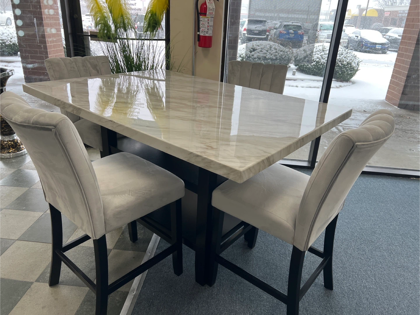 Dining Table Set with 4 Chairs
