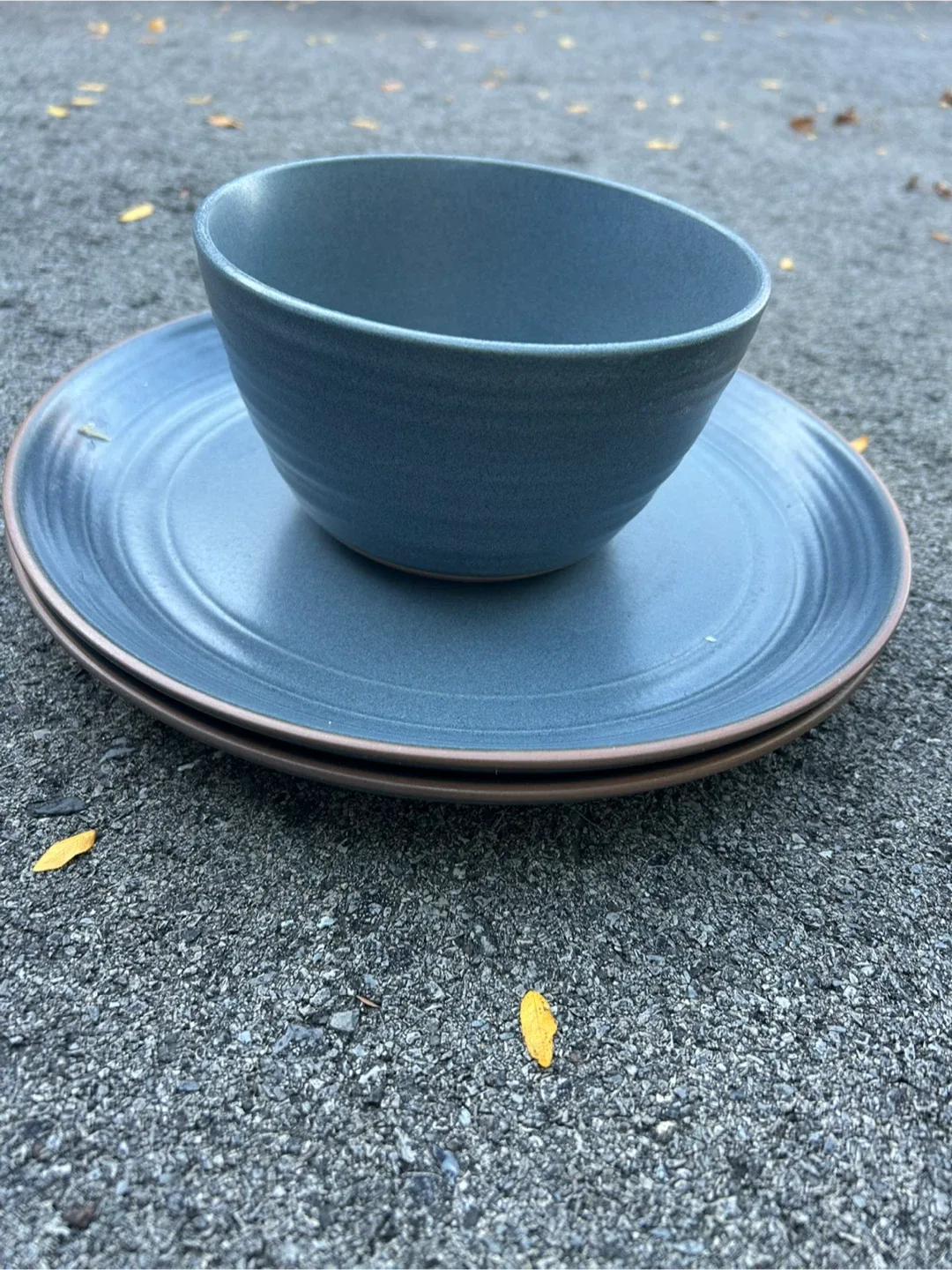 PC Stoneware Bowl and Plate Set